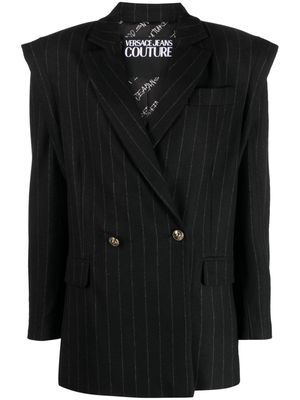 Versace Jeans Couture pinstriped double-breasted blazer - Black