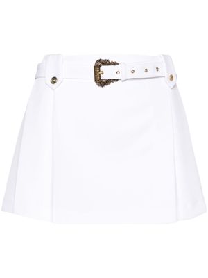 Versace Jeans Couture pleat-detail crepe mini skirt - White