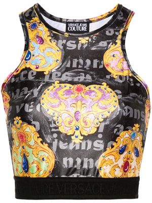 Versace Jeans Couture printed cropped top - Black
