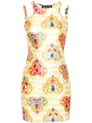 Versace Jeans Couture printed mini dress - Yellow