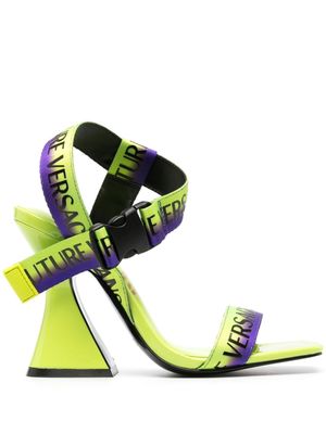 Versace Jeans Couture quick-release buckle square-toe sandals - Green