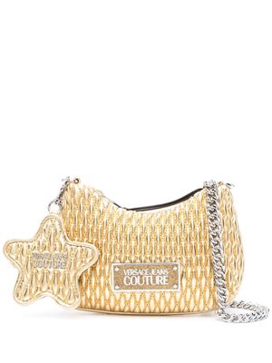 Versace Jeans Couture quilted metallic-finish crossbody bag - Gold
