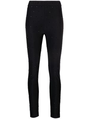 Versace Jeans Couture rhinestone-embellished cropped leggings - Black