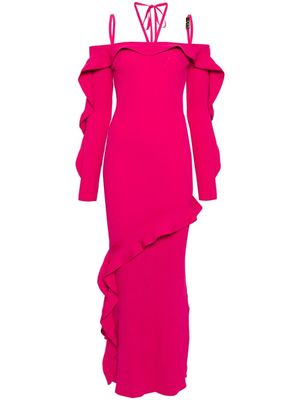 Versace Jeans Couture ribbed-knit long-sleeve dress - Pink