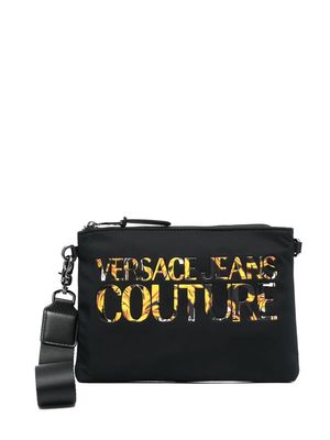 Versace Jeans Couture rubberised logo clutch bag - Black