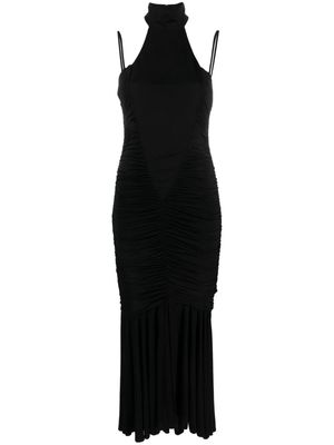 Versace Jeans Couture ruched halterneck maxi dress - Black