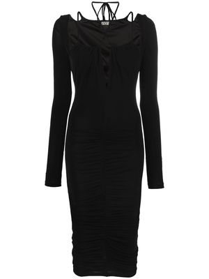 Versace Jeans Couture ruched midi dress - Black