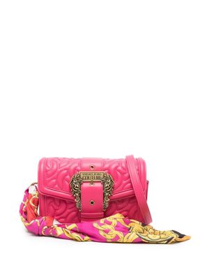 Versace Jeans Couture scarf-detailing logo-buckle shoulder bag - Pink