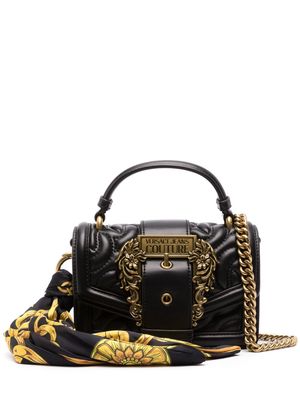 Versace Jeans Couture scarf-detailing logo-buckle tote bag - Black
