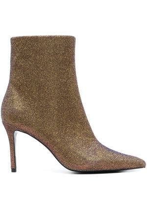 Versace Jeans Couture Scarlett 90mm metallic ankle boots - Gold