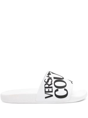 Versace Jeans Couture Shelly logo-embossed slides - White