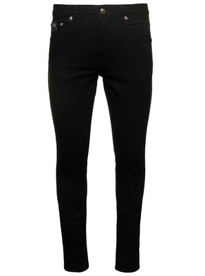 Versace Jeans Couture Skinny Jeans With Logo In Cotton Denim