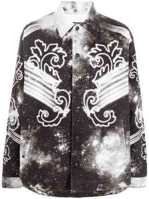 VERSACE JEANS COUTURE Space Couture-print long-sleeved shirt - Black