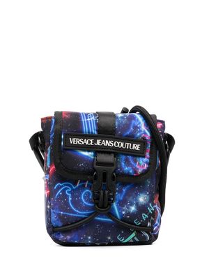 Versace Jeans Couture space-print shoulder bag - Blue