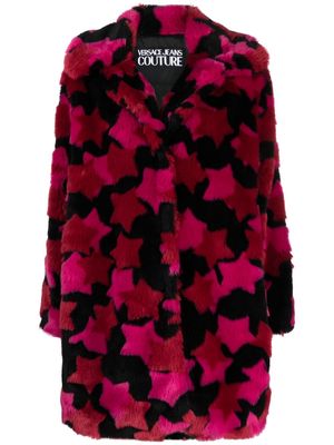 Versace Jeans Couture star-print button-up coat - Pink
