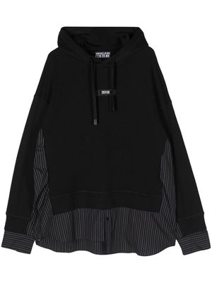 Versace Jeans Couture striped panelled hoodie - Black