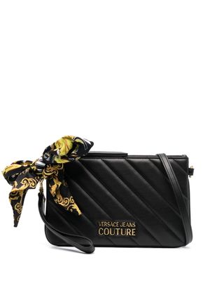Versace Jeans Couture Thelma logo-plaque quilted clutch bag - Black