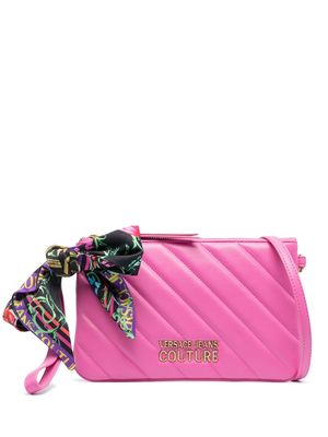 Versace Jeans Couture Thelma logo-plaque quilted clutch bag - Pink