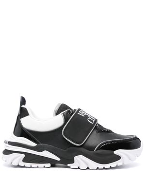 Versace Jeans Couture touch-strap leather sneakers - Black