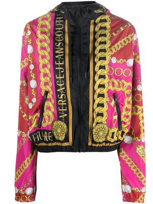 Versace Jeans Couture V-Emblem chain windbreaker jacket - Pink