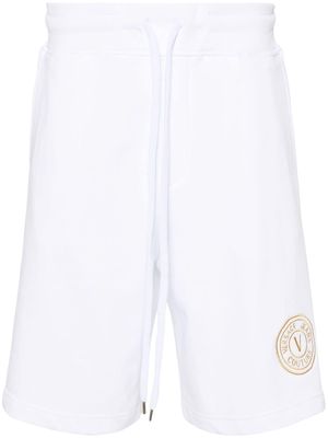 Versace Jeans Couture V-Emblem cotton track shorts - White