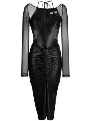 Versace Jeans Couture V-Emblem cut-out midi dress - 899 BLACK