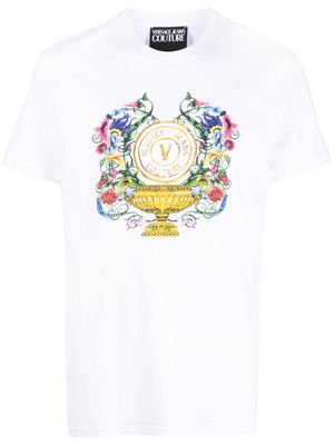 Versace Jeans Couture V-Emblem Garden cotton T-shirt - White
