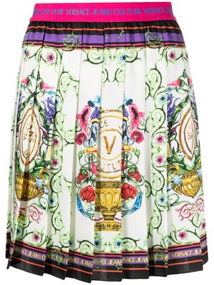 Versace Jeans Couture V-Emblem Garden miniskirt - White