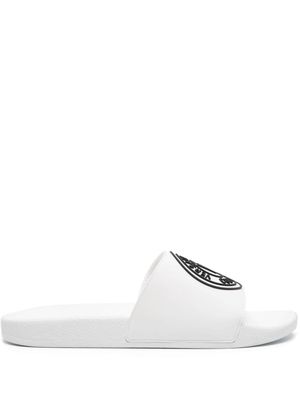 Versace Jeans Couture V-Emblem moulded-footbed slides - White