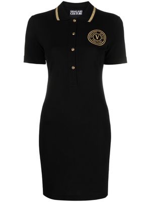 Versace Jeans Couture V-Emblem polo minidress - Black