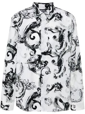 Versace Jeans Couture Watercolor Barocco cotton shirt - White