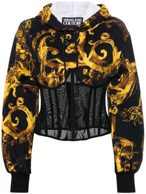 Versace Jeans Couture Watercolor Couture-print hoodie - Black