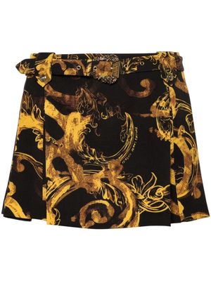 Versace Jeans Couture Watercolor Couture-print mini skirt - Black