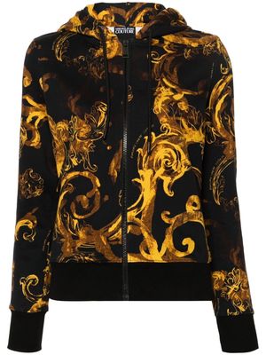 Versace Jeans Couture Watercolor Couture-print zip-up hoodie - Black