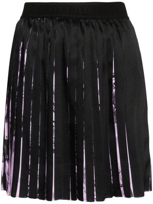 Versace Jeans Couture Watercolour Barocco pleated mini skirt - Black