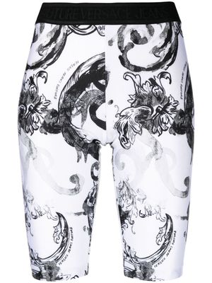 Versace Jeans Couture Watercolour Baroque printed shorts - White