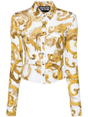 Versace Jeans Couture Watercolour Couture Barocco-print shirt - White