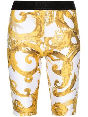 Versace Jeans Couture Watercolour Couture bicycle shorts - White