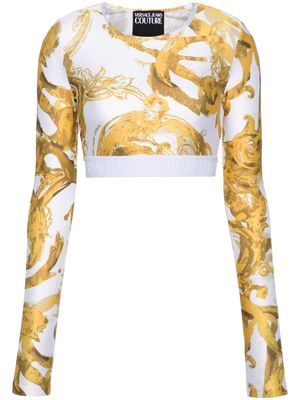 Versace Jeans Couture Watercolour Couture crop top - White