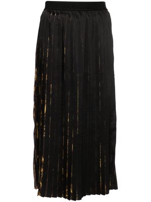 Versace Jeans Couture Watercolour Couture pleated midi skirt - Black