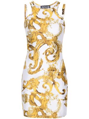 Versace Jeans Couture Watercolour Couture-print minidress - White