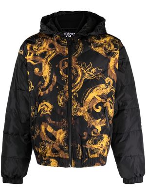 Versace Jeans Couture Watercolour Couture printed puffer jacket - Black