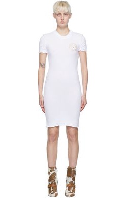 Versace Jeans Couture White Cotton Mini Dress