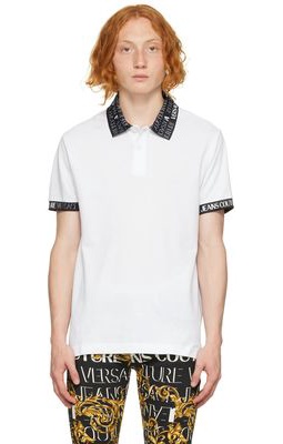 Versace Jeans Couture White Print Polo