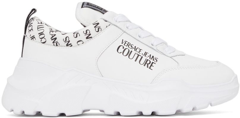 Versace Jeans Couture White Speedtrack Logo Sneakers