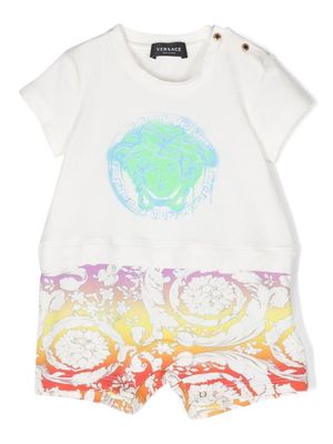 Versace Kids abstract-print panelled shorties - White