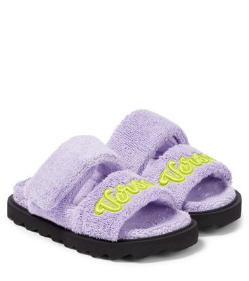 Versace Kids Appliqué toweling sandals