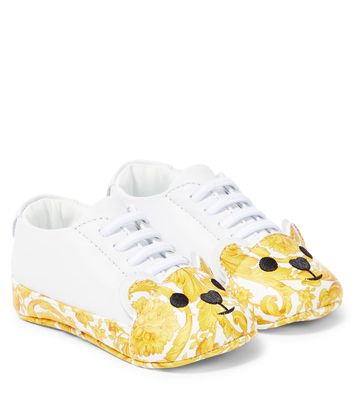 Versace Kids Baby Barocco leather sneakers