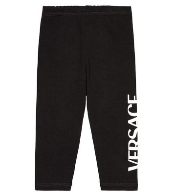 Versace Kids Baby logo cotton-blend jersey leggings