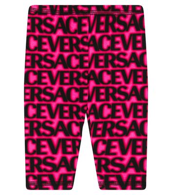 Versace Kids Baby logo cotton-blend leggings